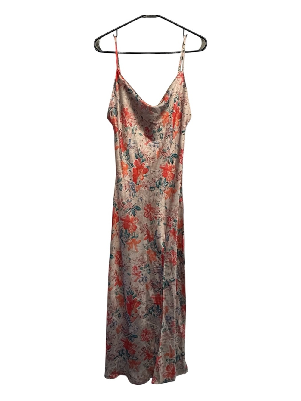 Paper Heart Fairy Floral Slip Maxi Dress in Coral and Cream Size Small